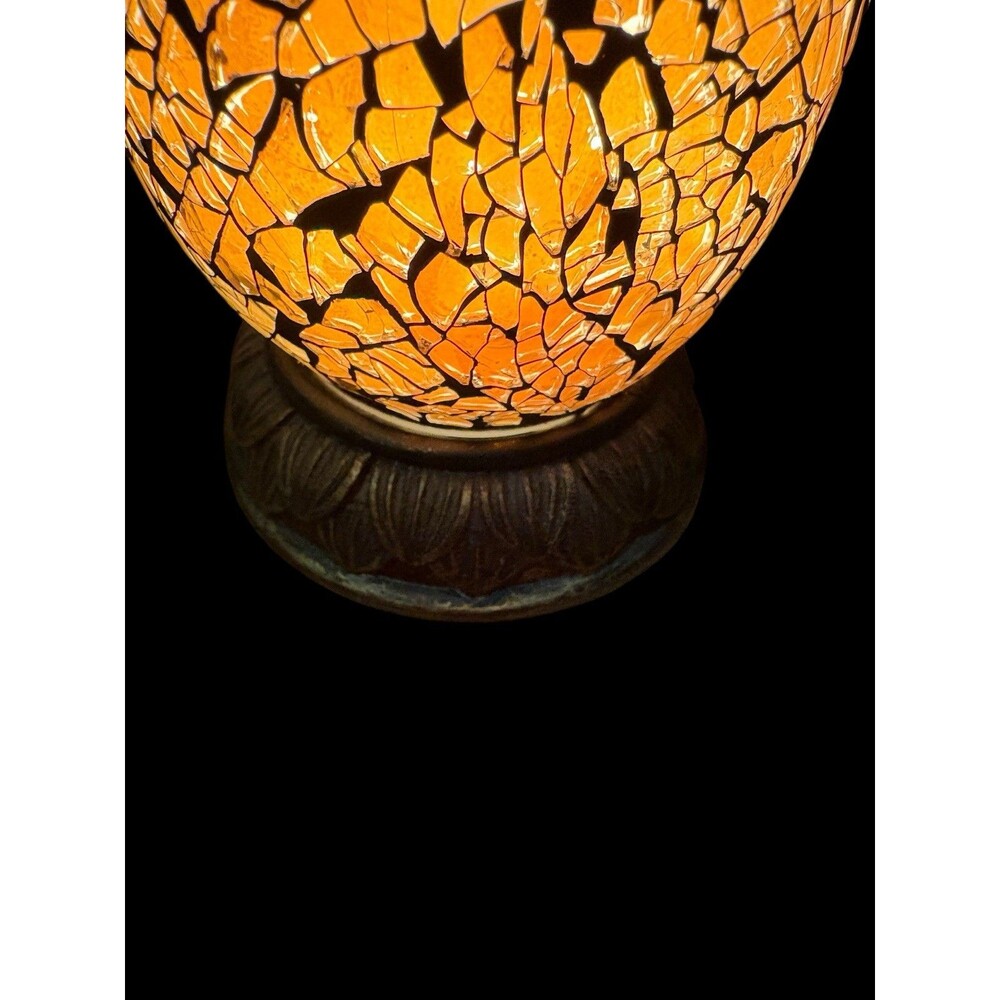 7" Pineapple Mosaic Crackle Table Decorative Accent Table Lamp - Picture 4 of 10